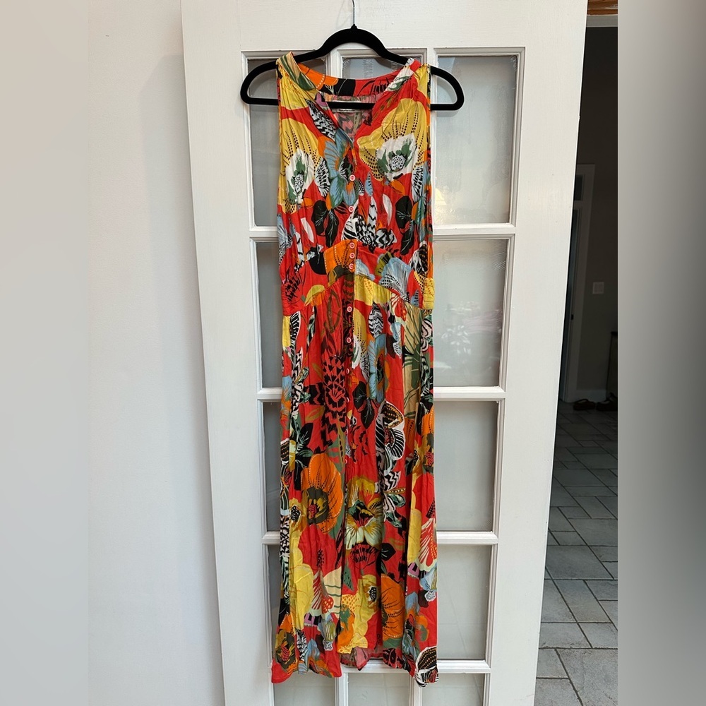 Aldomartins Burge Maxi Dress Vibrant Tropical Resort Coastal  Floral Size 6 S - Picture 5 of 15